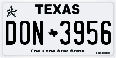 TX license plate DON3956