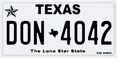 TX license plate DON4042