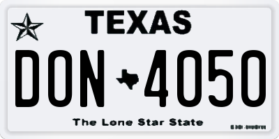 TX license plate DON4050