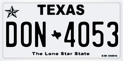 TX license plate DON4053