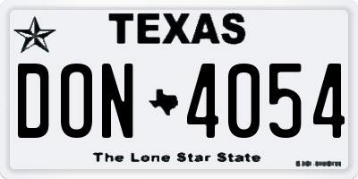 TX license plate DON4054