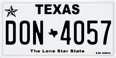 TX license plate DON4057