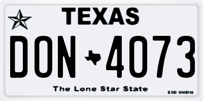 TX license plate DON4073