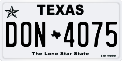 TX license plate DON4075
