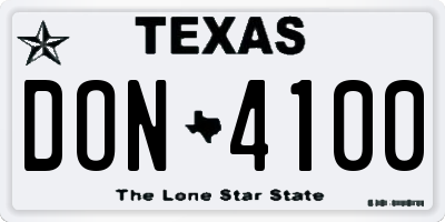 TX license plate DON4100