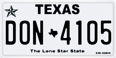 TX license plate DON4105