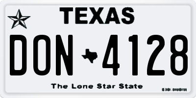TX license plate DON4128
