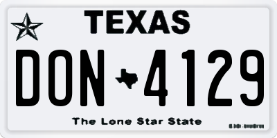 TX license plate DON4129
