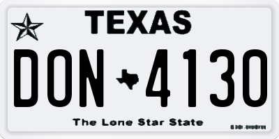 TX license plate DON4130
