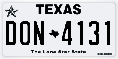 TX license plate DON4131