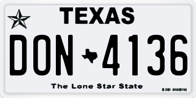 TX license plate DON4136