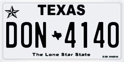 TX license plate DON4140