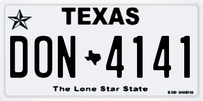 TX license plate DON4141