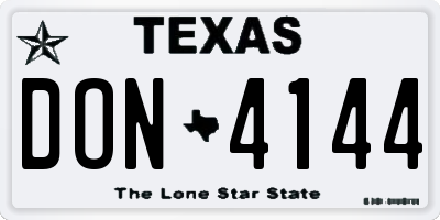 TX license plate DON4144