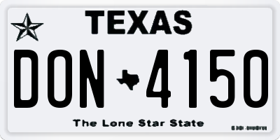 TX license plate DON4150