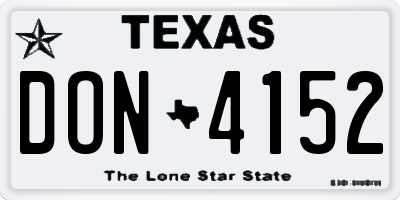 TX license plate DON4152