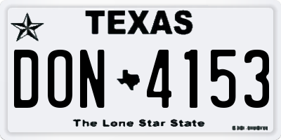 TX license plate DON4153