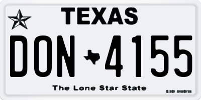 TX license plate DON4155