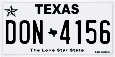 TX license plate DON4156
