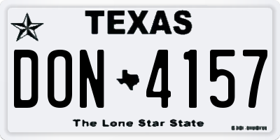 TX license plate DON4157