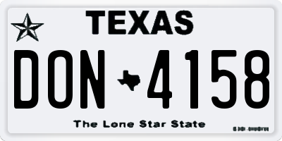 TX license plate DON4158