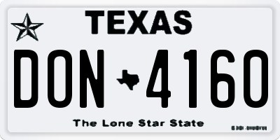 TX license plate DON4160