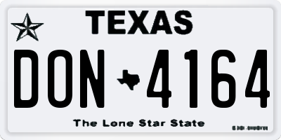 TX license plate DON4164