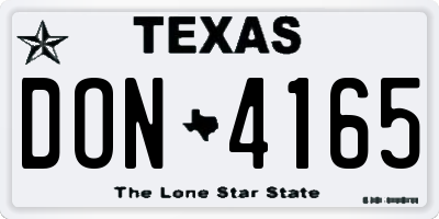 TX license plate DON4165