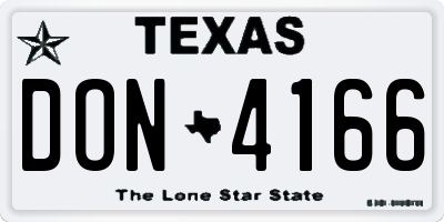 TX license plate DON4166