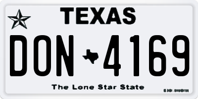 TX license plate DON4169