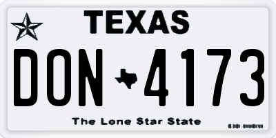 TX license plate DON4173