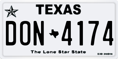 TX license plate DON4174
