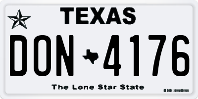 TX license plate DON4176