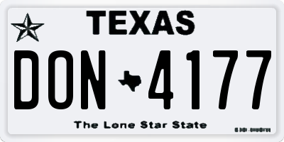 TX license plate DON4177