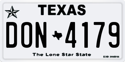 TX license plate DON4179