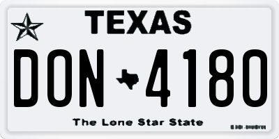 TX license plate DON4180