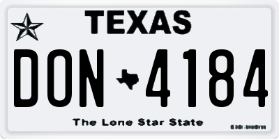 TX license plate DON4184
