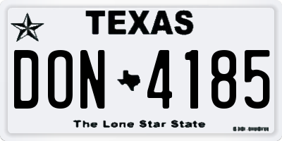 TX license plate DON4185