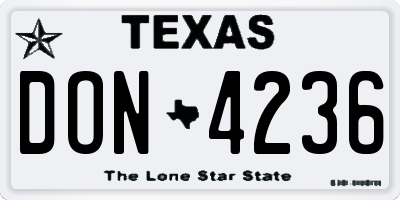 TX license plate DON4236