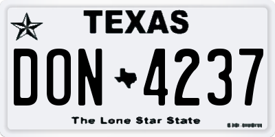 TX license plate DON4237