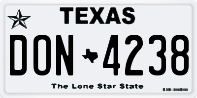 TX license plate DON4238