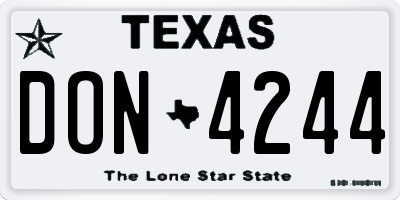 TX license plate DON4244