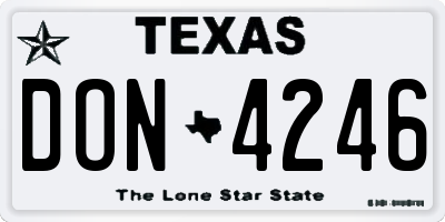 TX license plate DON4246