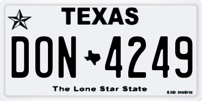 TX license plate DON4249