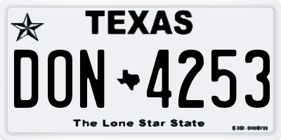 TX license plate DON4253