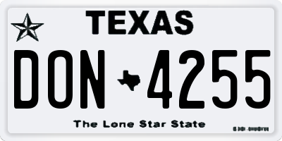 TX license plate DON4255