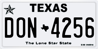 TX license plate DON4256
