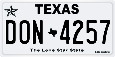 TX license plate DON4257