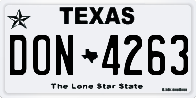 TX license plate DON4263