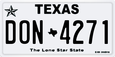 TX license plate DON4271